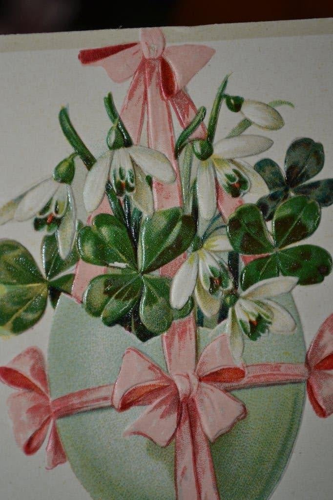 frankrijk 1908 relief pasen groen  paasei sneeuwklokjes, Verzamelen, Ophalen of Verzenden, Voor 1920, Ongelopen, Sterren en Beroemdheden