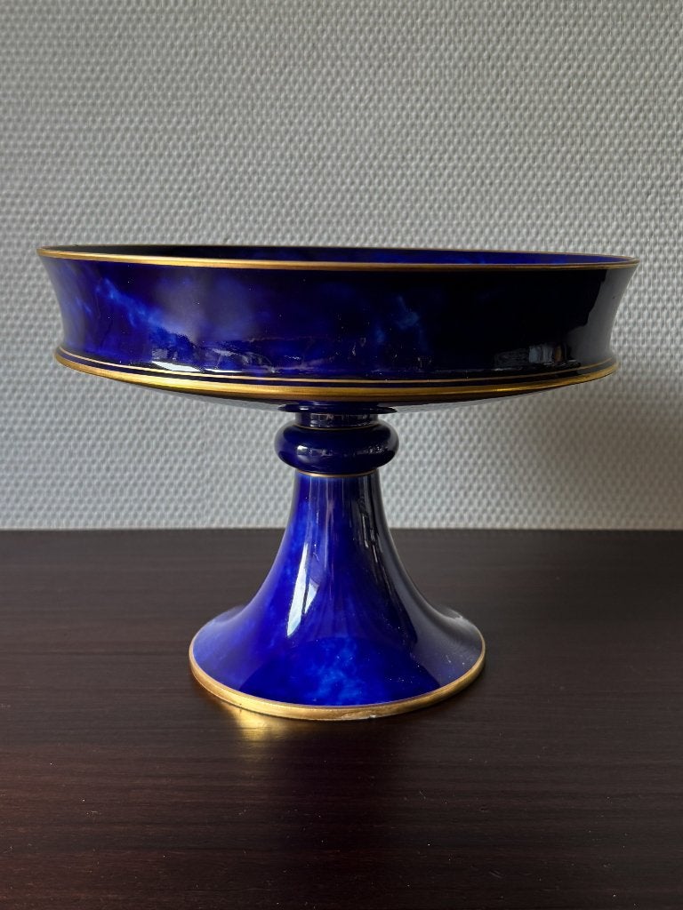 19e Eeuwse Kobalt Blauwe Schaal op Voet Dore A Severes, Antiek en Kunst, Ophalen