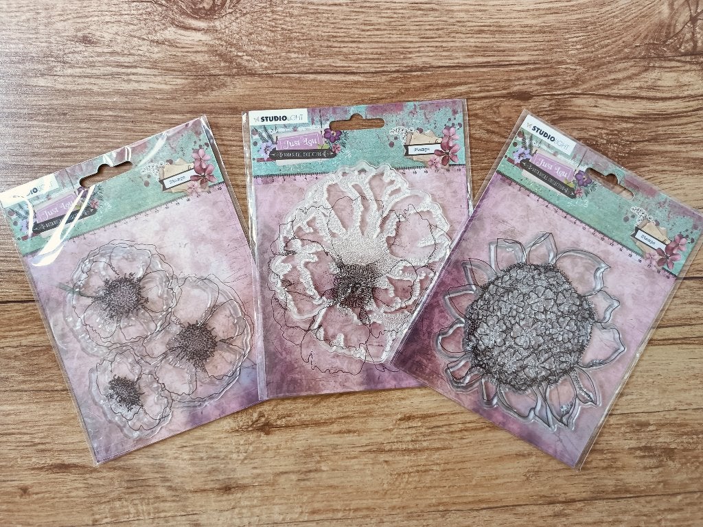 3x Clear Stamps Just Lou Botanical - Studio Light, Hobby en Vrije tijd, Ophalen of Verzenden, Nieuw, Clearstamp