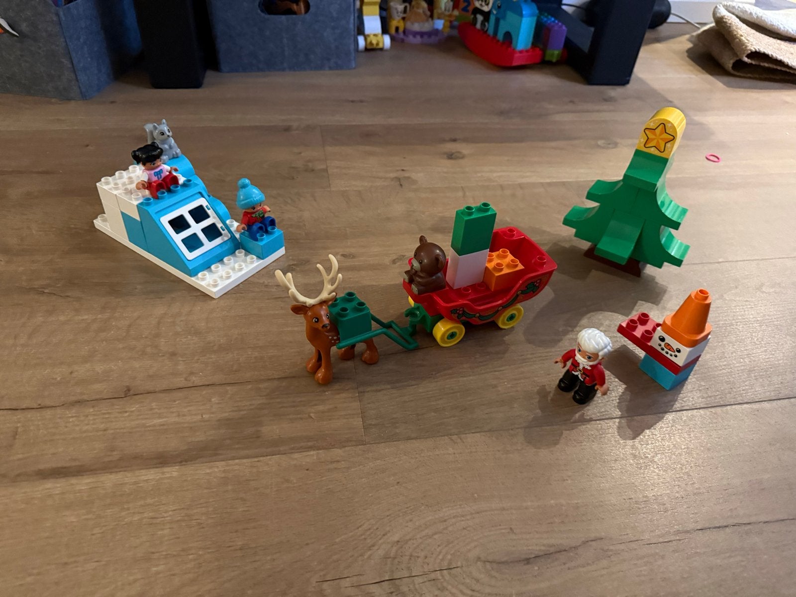 Lego Duplo Kerstmis set (#10837) met Kerstman en rendier, Inclusief minifiguren, Gebruikt, Overige thema's, Ophalen of Verzenden