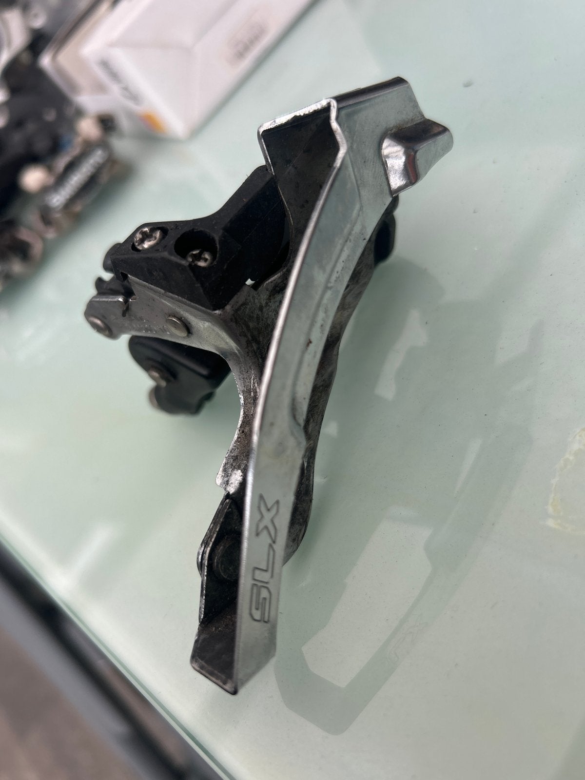 Shimano SLX Voorderailleur - Gebruikt, Fietsen en Brommers, Gebruikt, Ophalen of Verzenden, Derailleur of Ketting, Aluminium