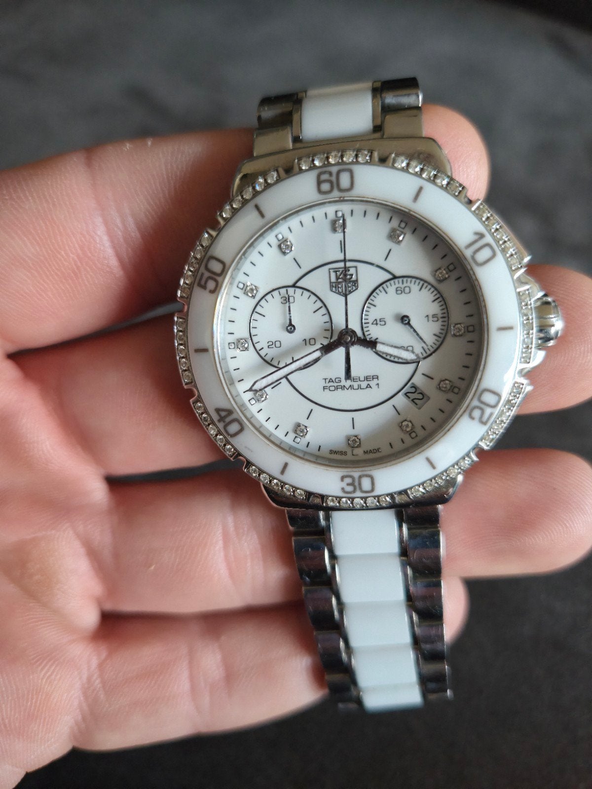 Tag Heuer Keramiek & Diamanten Horloge - Unisex, Overige merken, Gebruikt, Staal, Polshorloge
