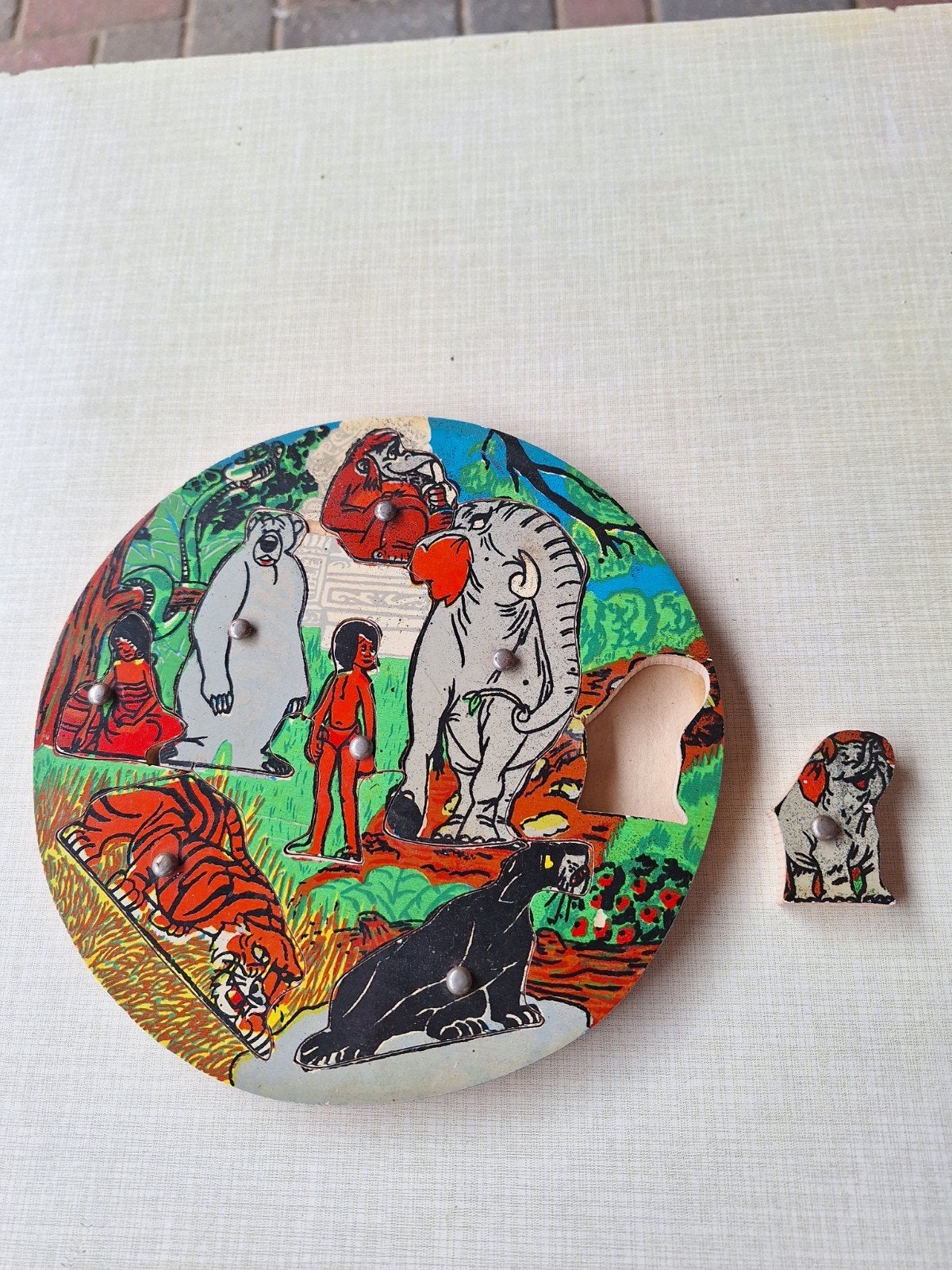 Disney Vintage houten puzzel Jungle Book, Ophalen, Leeuwenkoning of Jungle Boek, Gebruikt, Overige typen