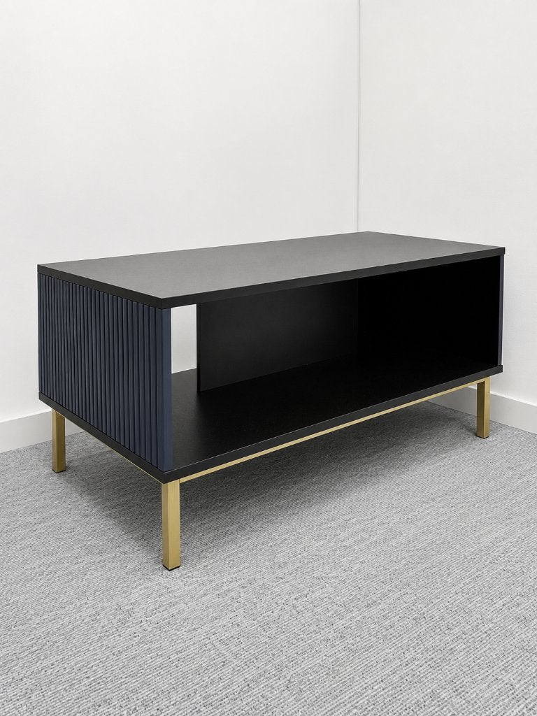 Bijna nieuwe salontafel – zwart/donkerblauw, 50 tot 100 cm, 50 tot 100 cm, Zo goed als nieuw, Ophalen