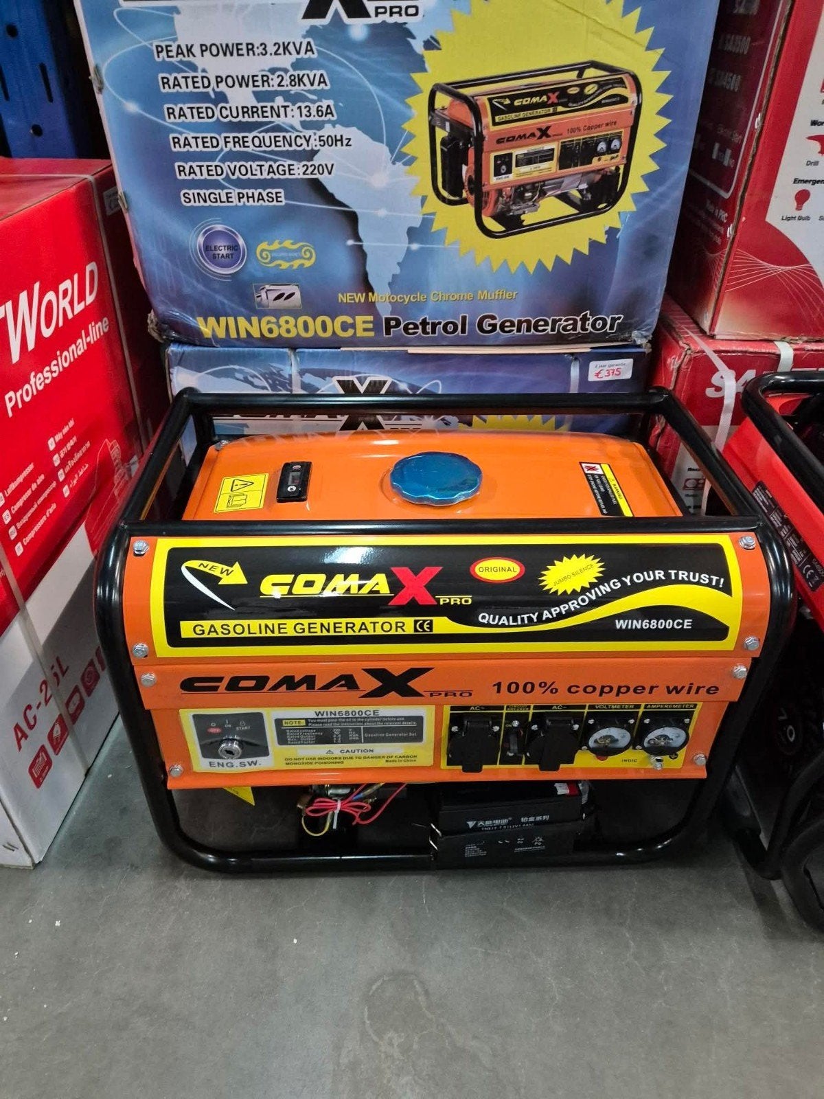 Comax Pro WIN 6800 CE aggregaat Generator Elektri Gestart, Elektrisch startend, Benzine, Onbekend, Nieuw