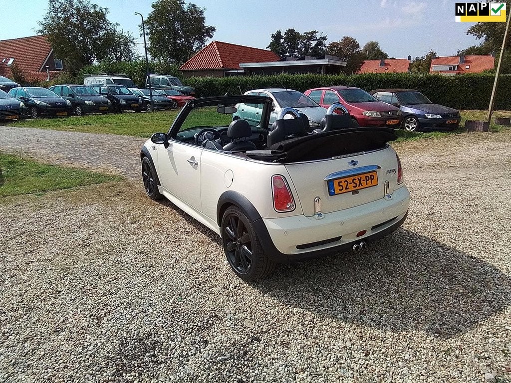Mini Mini Cabrio 1.6 Cooper S Chili Zeer lux,s Leer Zwart or, Voorwielaandrijving, Zwart, 4 cilinders, Cabriolet