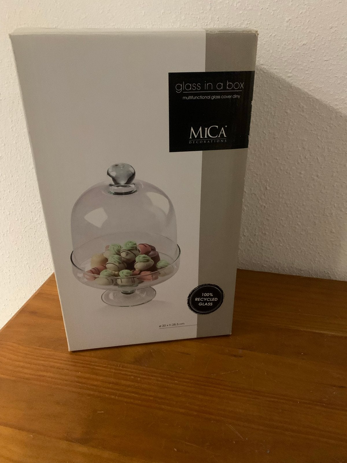 MICA Decorations Glazen Stolp met Plateau - Multifunctioneel, Ophalen, Zo goed als nieuw, Glas, Modern