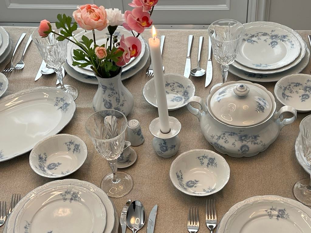 Vintage servies Bavaria Mitterteich 92-delig 8 personen, Ophalen, Gebruikt, Overige stijlen, Porselein