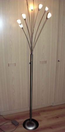 Sfeerlamp By Whatt's brons met 9 lampjes 12V-10W hoog 190cm, Ophalen, Gebruikt, Glas, Sfeerlamp