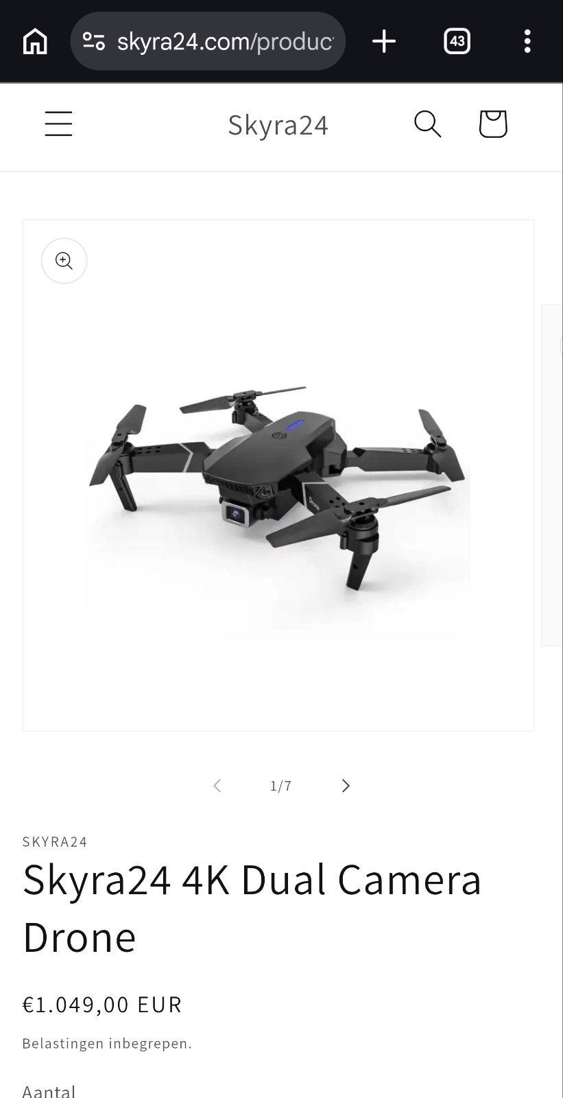 Skyra24 4K Dual Camera Drone - Nieuw in doos, Ophalen of Verzenden