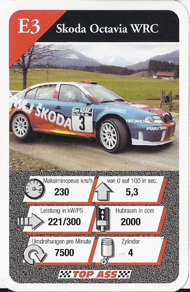 Kw2073 verzamelplaatje e3 auto sport skoda octavia wrc, Ophalen of Verzenden, Zo goed als nieuw, Auto's