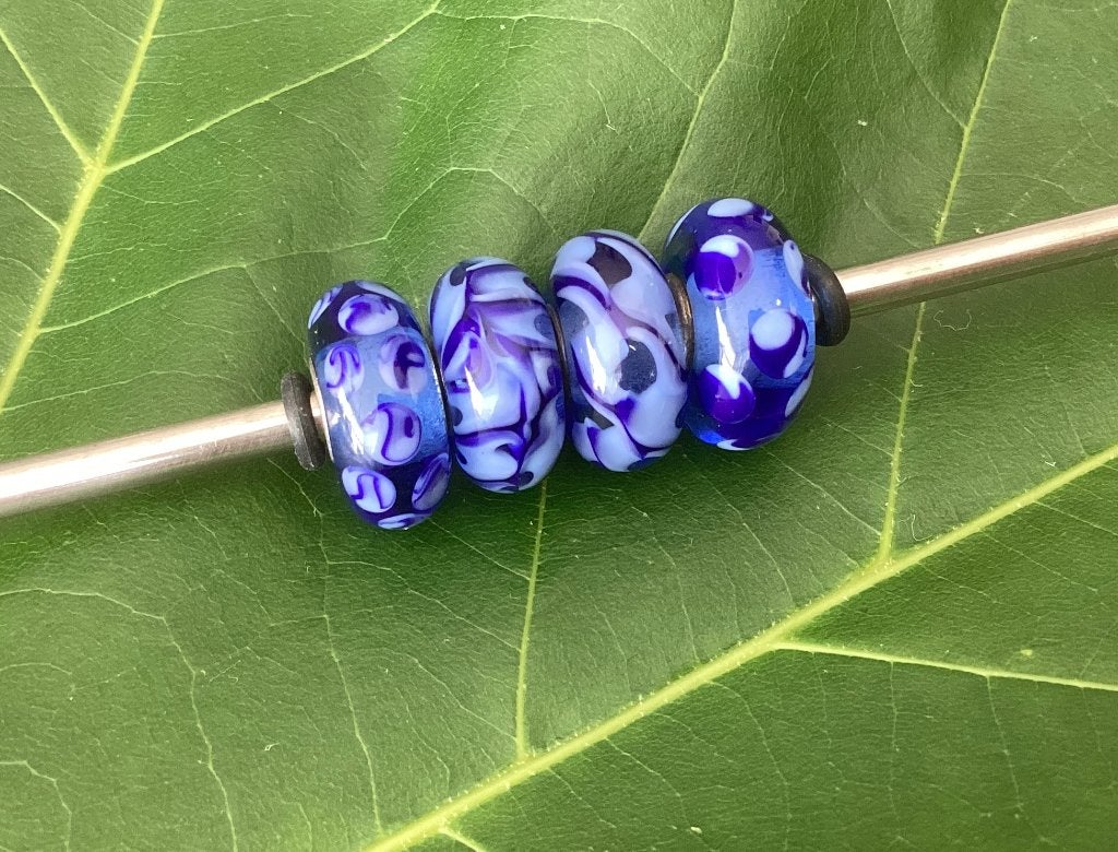 Trollbeads 4 Blauwe Beads, Ophalen of Verzenden, Nieuw, Glas of Kristal, Trollbeads