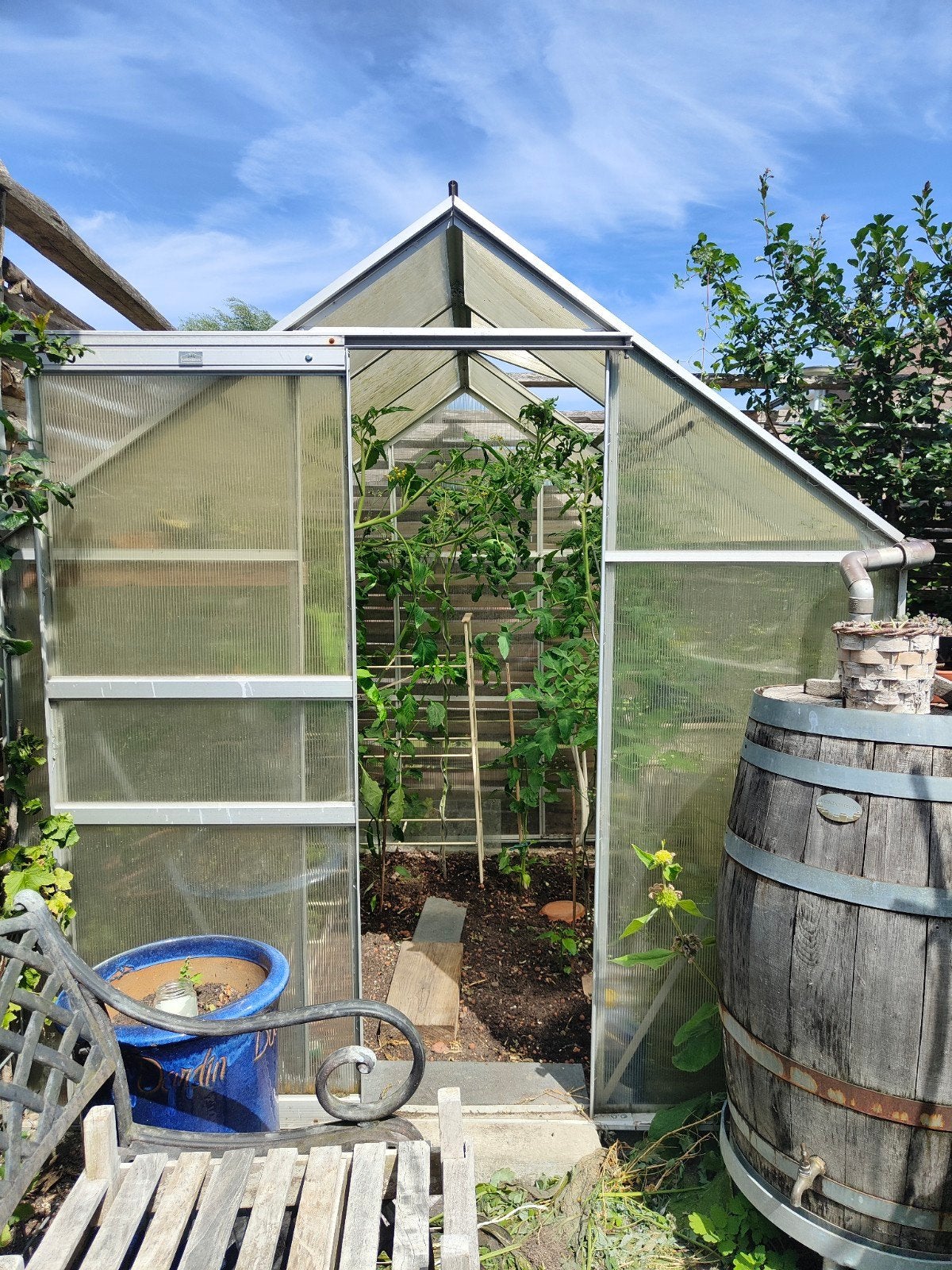 Tuinkas 190 bij 190, Ophalen, Glas, Gebruikt, Aluminium