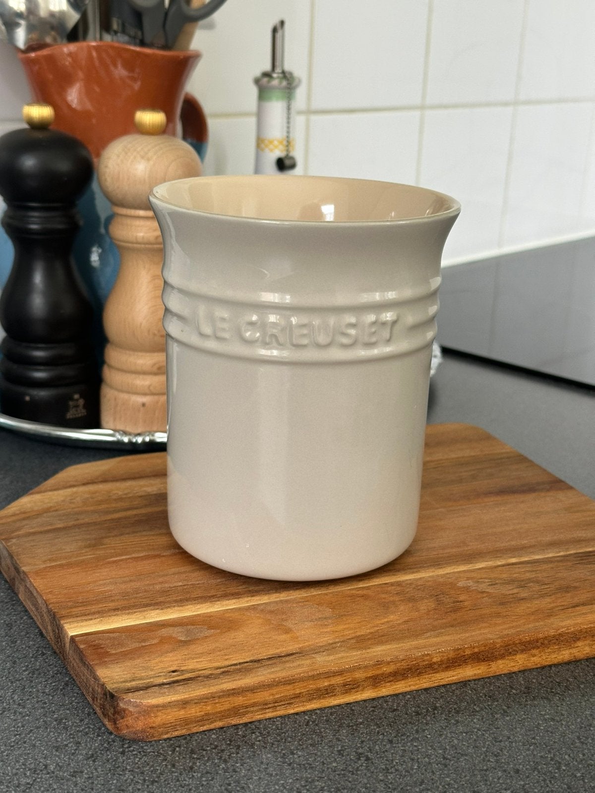 Le Creuset Spatelpot beige, Ophalen of Verzenden, Nieuw