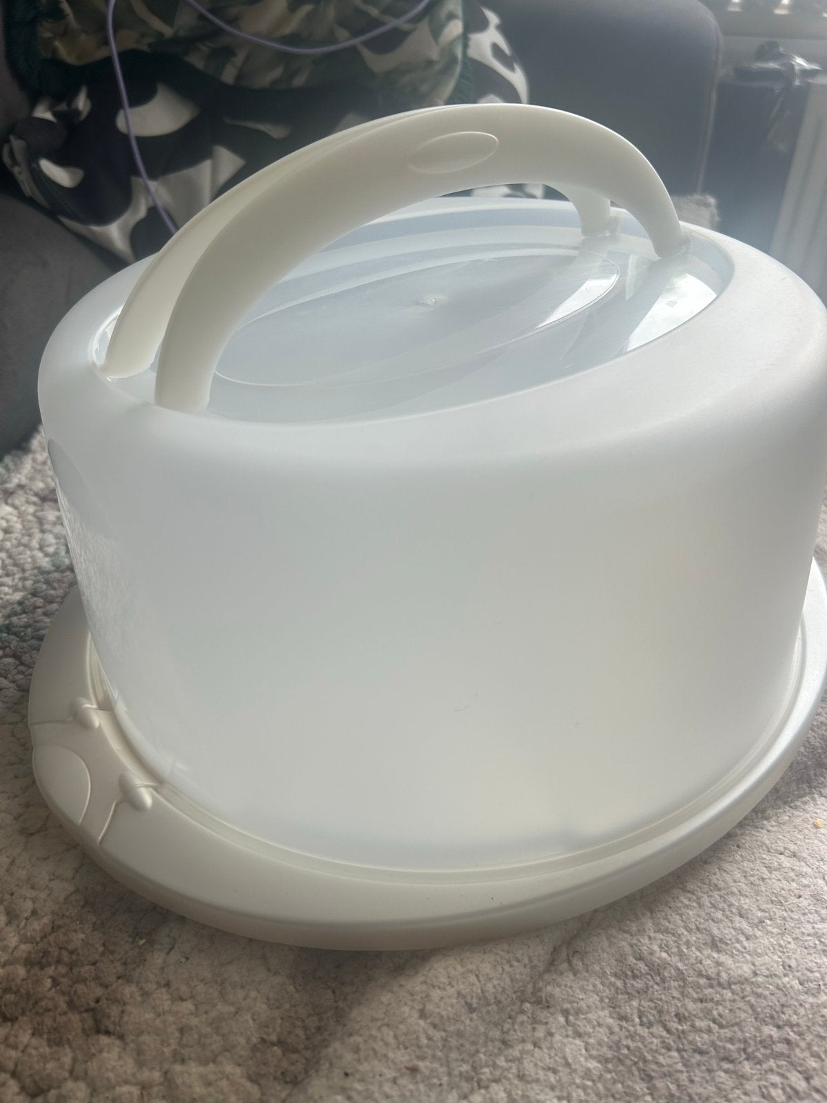 Tupperware taartdoos / taartstolp met handvat, Wit, Overige typen, Ophalen of Verzenden, Zo goed als nieuw