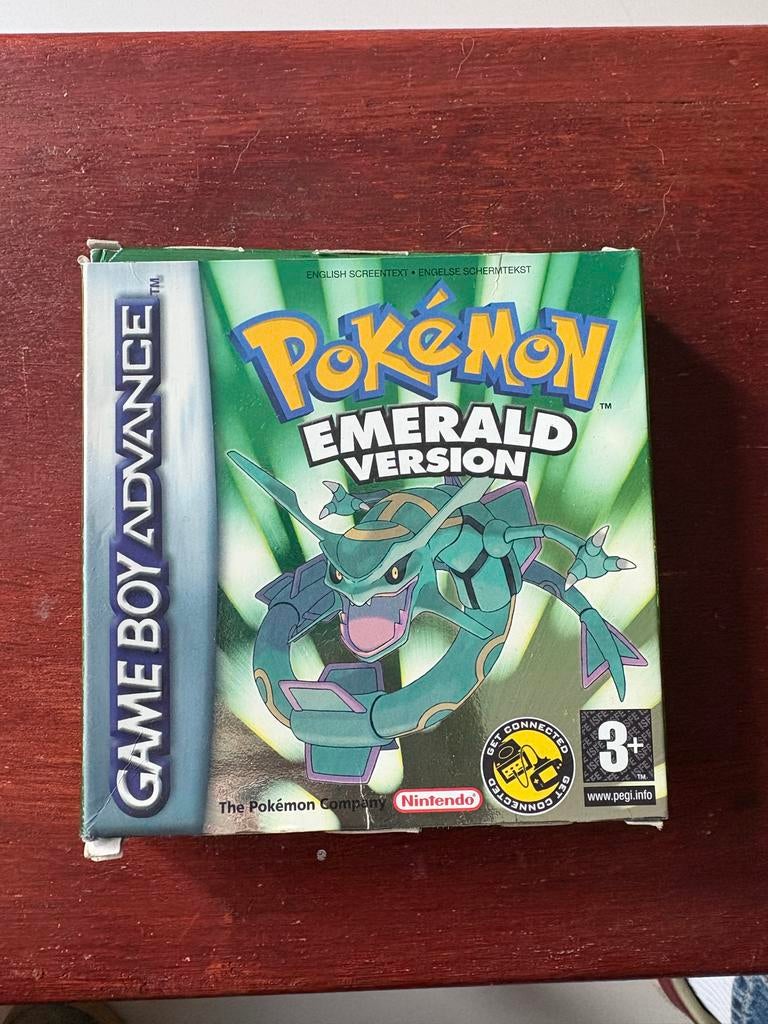 Pokemon Emerald (GBA) met doos en handleiding, Gebruikt, 1 speler, Ophalen of Verzenden, Role Playing Game (Rpg)