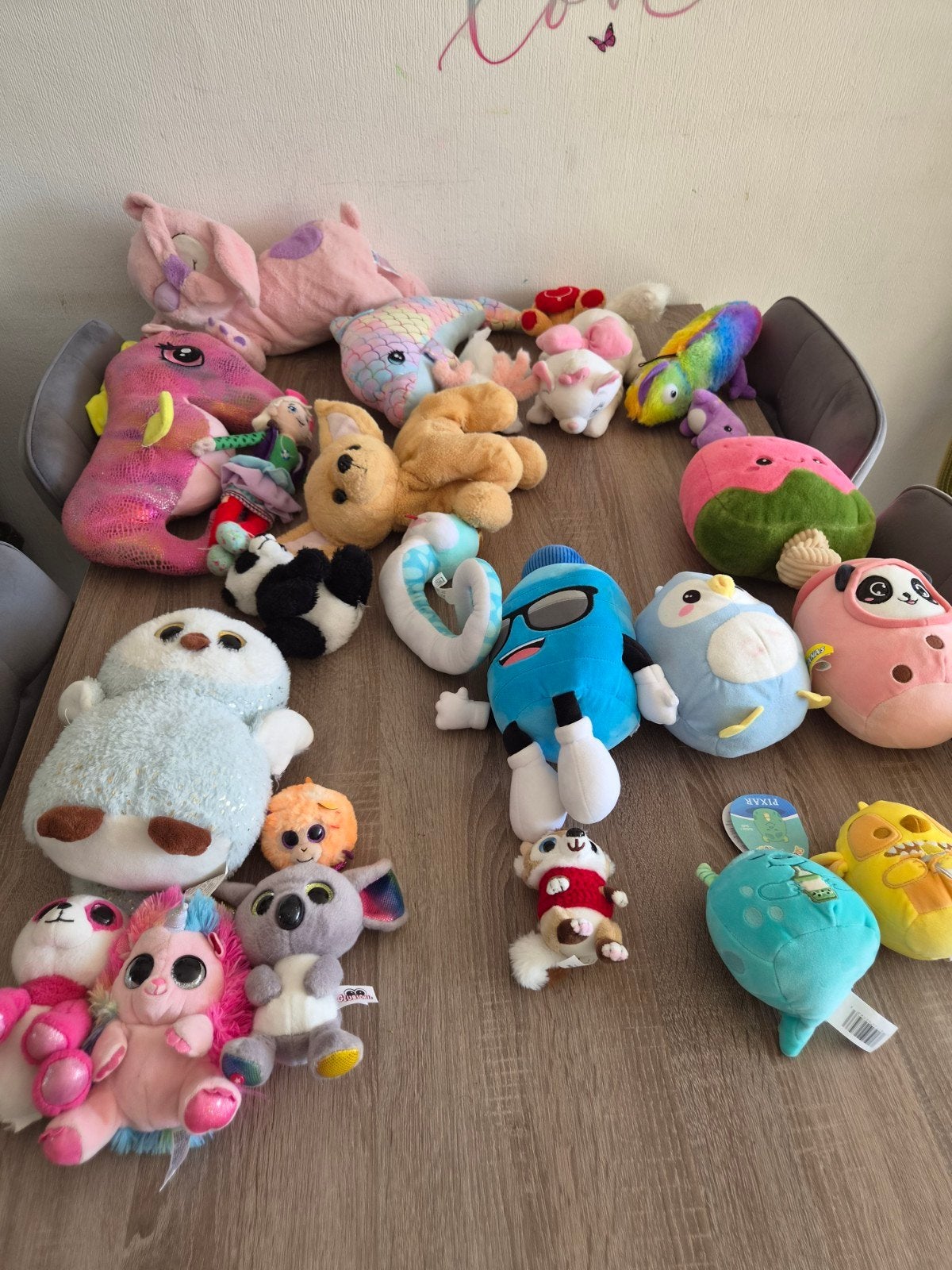Grote collectie knuffels (ty beanie, squishmallows en andere, Ophalen, Disney, Met label, Klein (minder dan 20 cm)