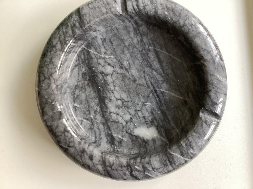 Vintage Marmeren Asbak Schaal Grijs Donkergrijs, Antiek en Kunst, Ophalen