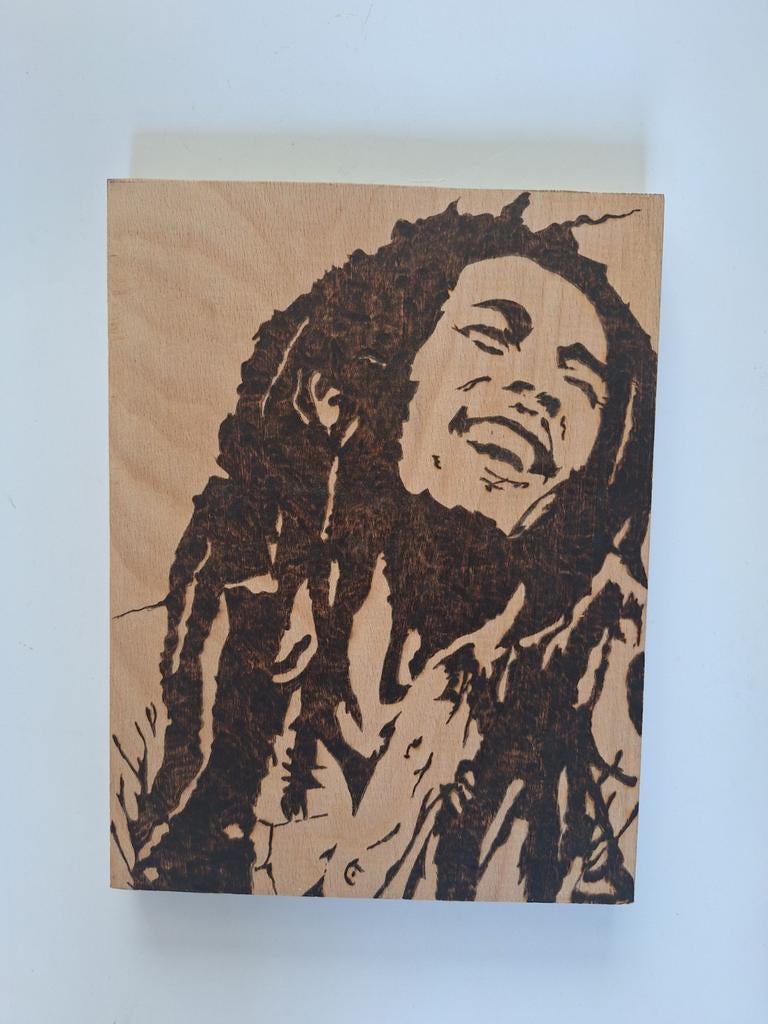 Bob Marley gebrand op hout, Gevondenengemaakt@gmail.com, Overige typen, Ophalen of Verzenden, Gevonden en Gemaakt