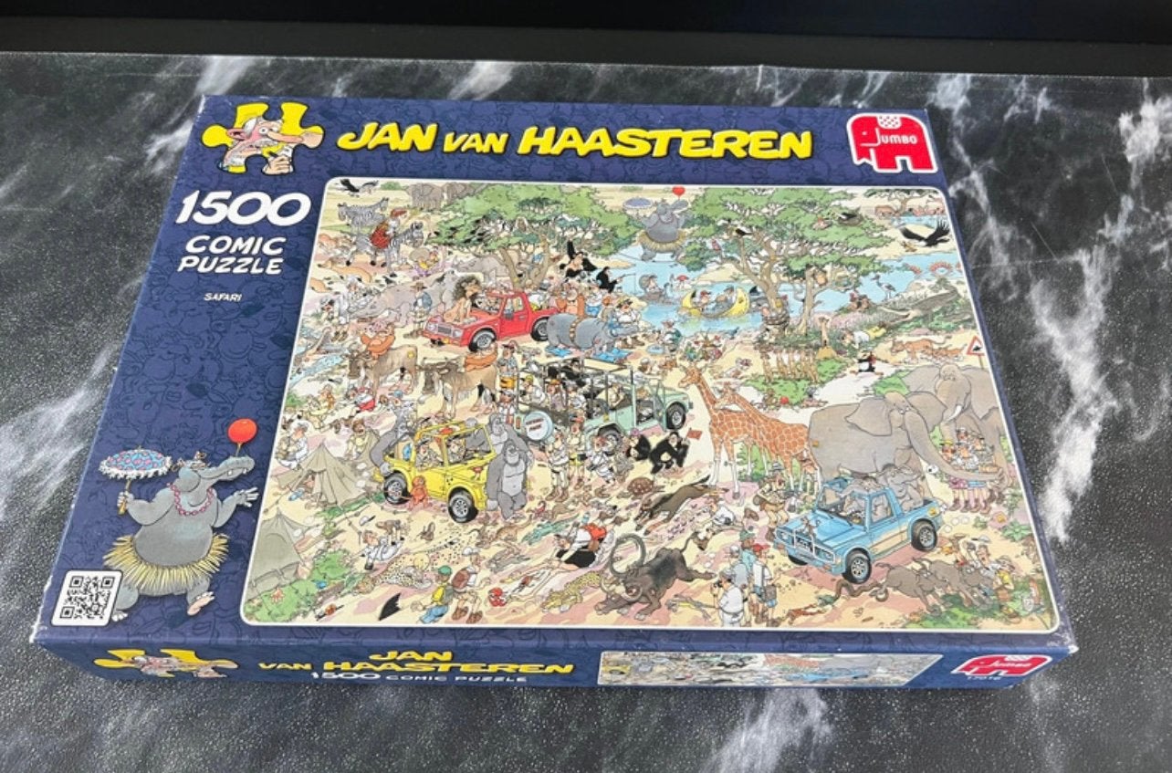 Jan van Haasteren puzzel 1500 stukjes Safari, Ophalen of Verzenden, 500 t/m 1500 stukjes, Zo goed als nieuw