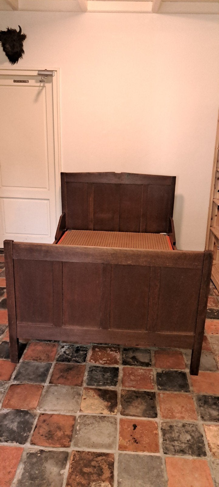Antiek eikenhouten bed 1.90x1.20 - Stevig en zware kwaliteit, Ophalen
