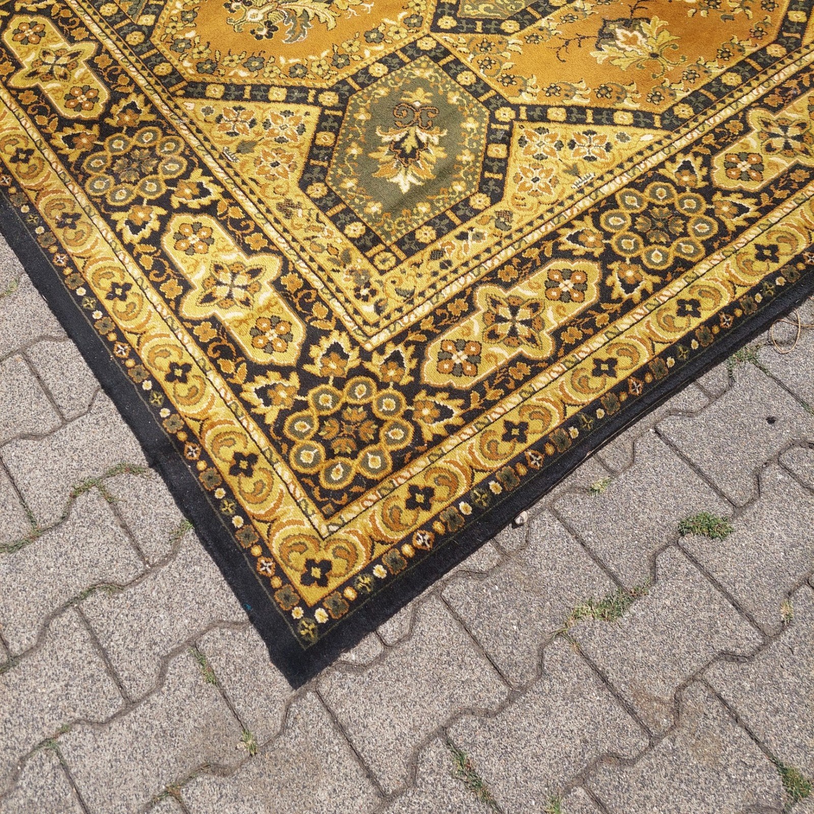 Large Vintage Vloerkleed G.S. Teppiche 'Sultan' – 300 x 400, Ophalen, Gebruikt, ., Geel