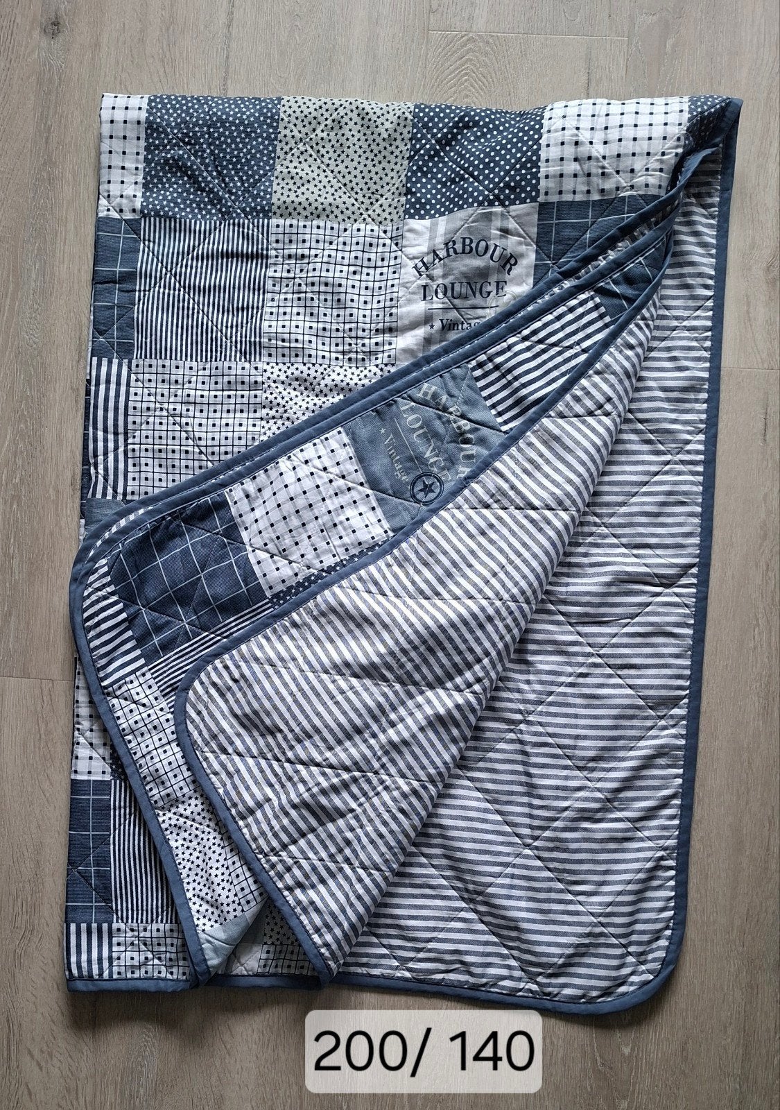 deken of sprei. blauw witte tinten., Ophalen, Zo goed als nieuw, Katoen, Blauw
