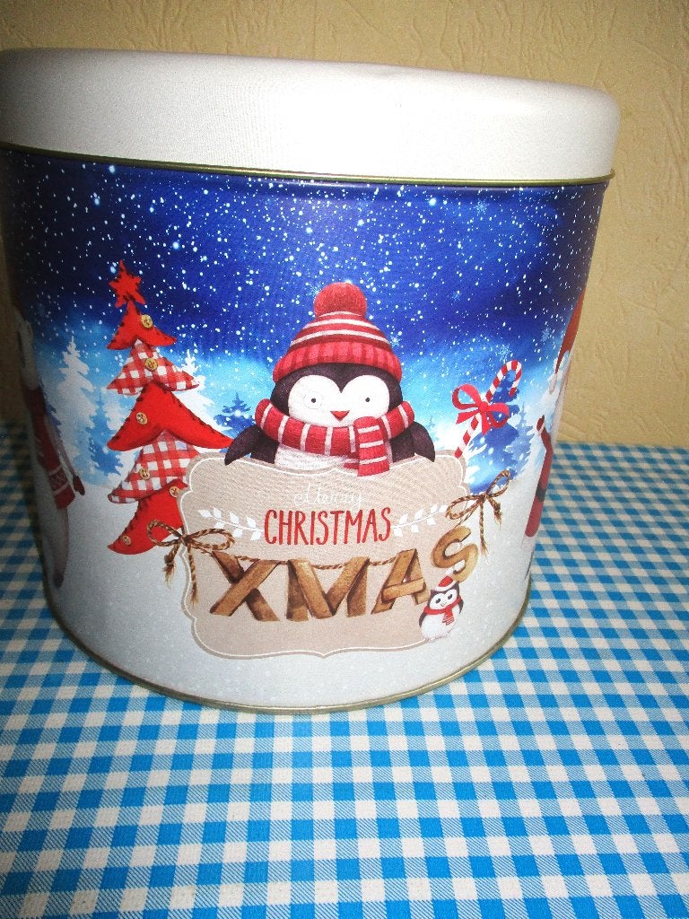 Kerst blik - groot blik met kerstafbeelding, Verzamelen, Blikken, Ophalen of Verzenden, Zo goed als nieuw, Overige, Overige merken