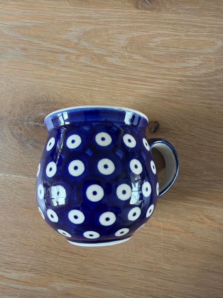 Boerenmok Bunzlau  'Bleu Eyes' 170 ml, Keramiek, Nieuw, Ophalen of Verzenden, Overige stijlen