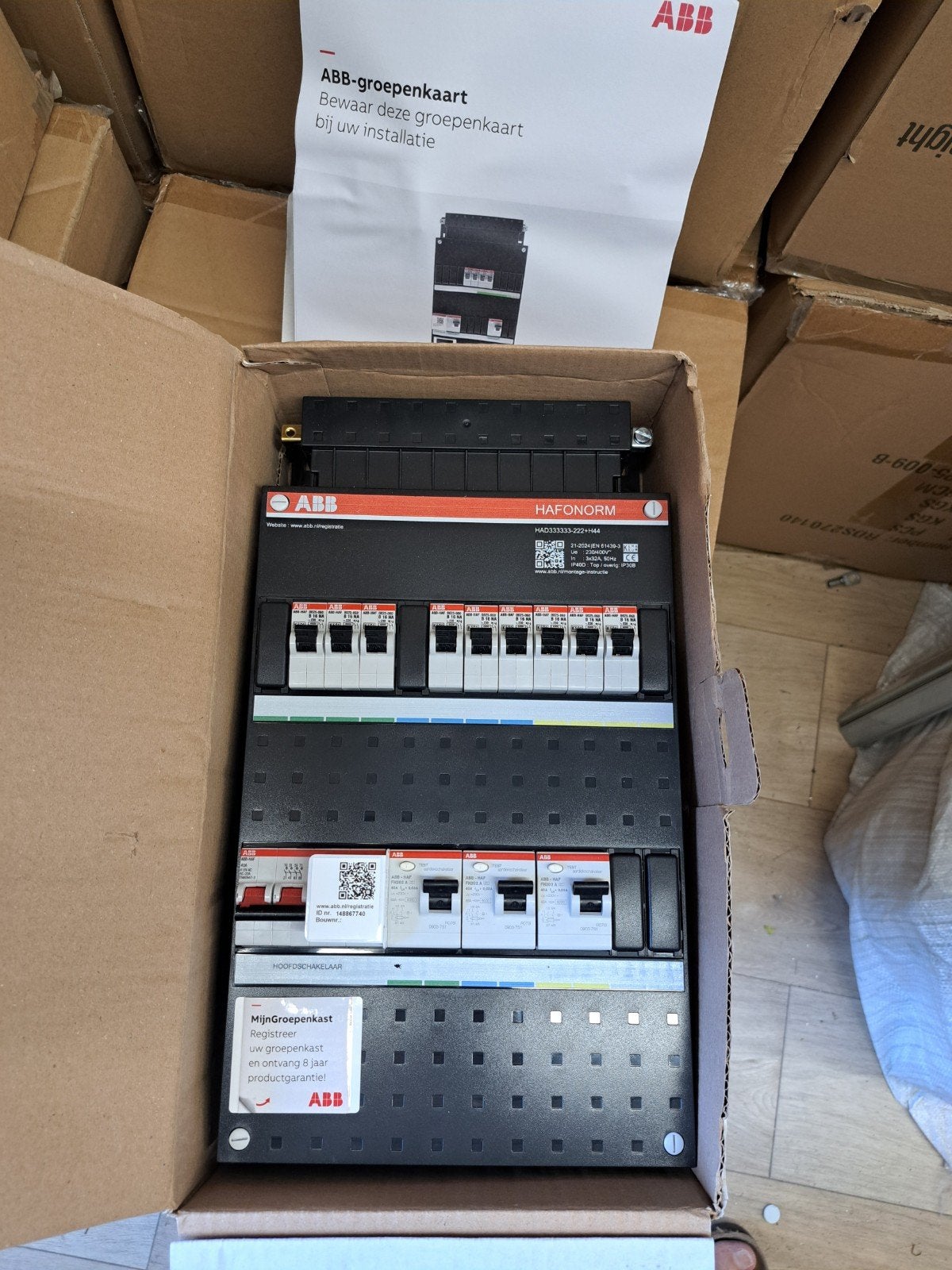 Nieuwe ABB 3-fase groepenkast met 9 groepen, incl. montage, Ophalen of Verzenden