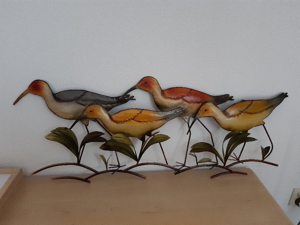 wanddecoratie vogels, Metaal, 36 cm, Wandhanger, 90 cm