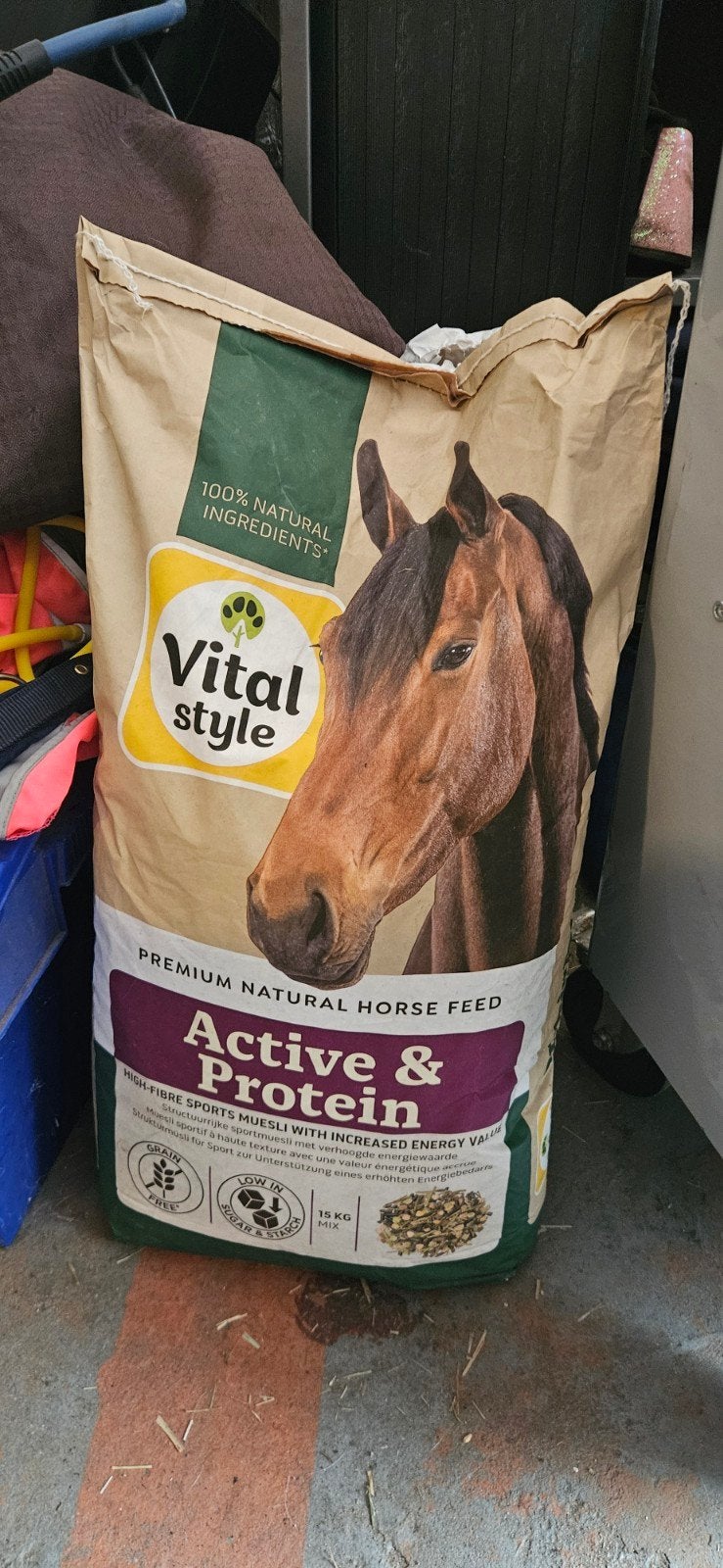 Zak paardenvoer Active & Protein van Vitalstyle ongeopend, Dieren en Toebehoren, Ophalen, Nieuw