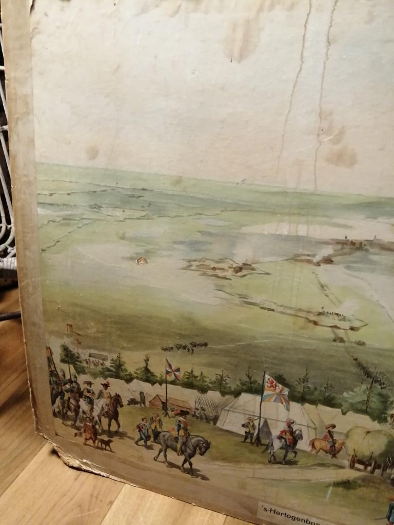 Prachtige oude schoolplaat den bosch geleefde staat 105x80cm, Antiek en Kunst, Curiosa en Brocante, Ophalen of Verzenden