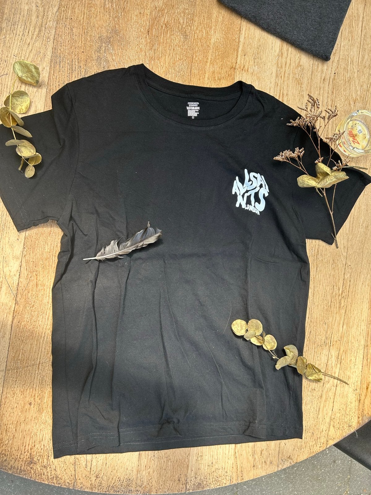 Zwart T-shirt met 'ALLSAINTS LONDON' print, Ophalen of Verzenden, Zo goed als nieuw, Maat 48/50 (M), Zwart