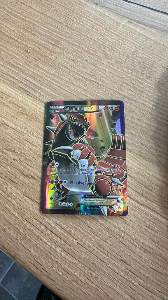 Groudon EX 180 Pokémon kaart, Ophalen of Verzenden, Gebruikt, Losse kaart, Foil