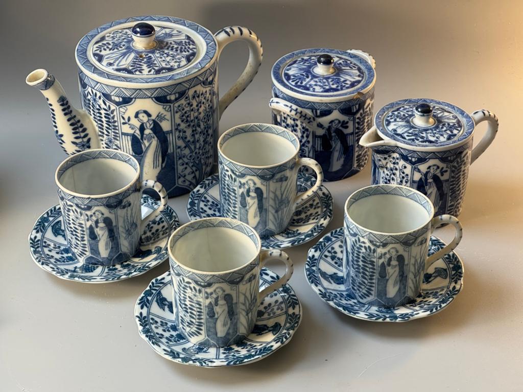 Antieke Chinese thee service van Mosa, Ophalen of Verzenden