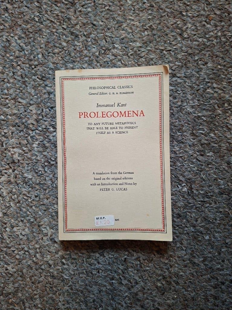 Prolegomena/Immanuel Kant, Ophalen of Verzenden, Gelezen, Kant