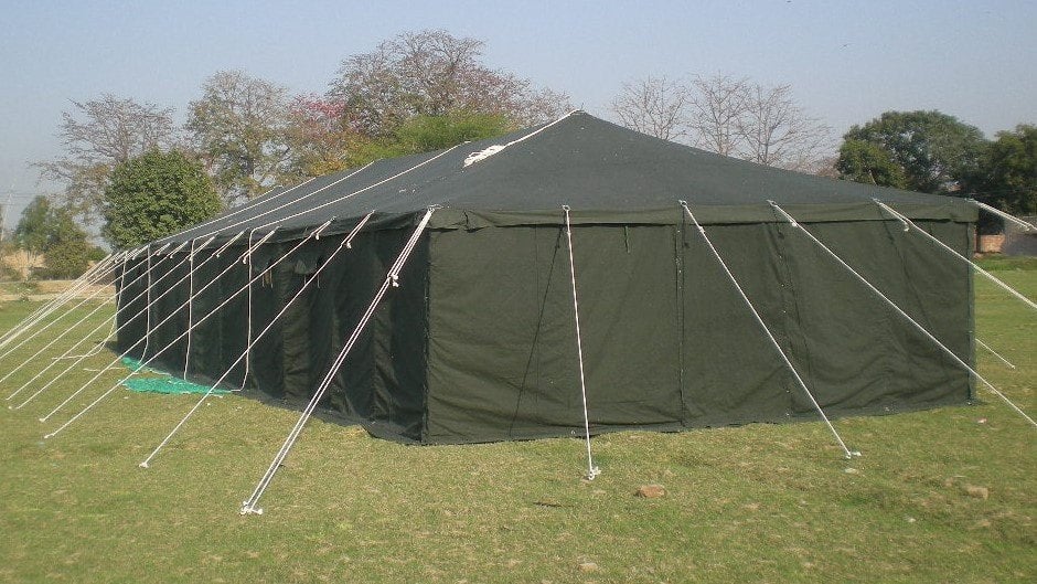 Grote Legertent 10x5 meter - Ideaal voor groepen, Caravans en Kamperen, Ophalen, Gebruikt, Meer dan 6