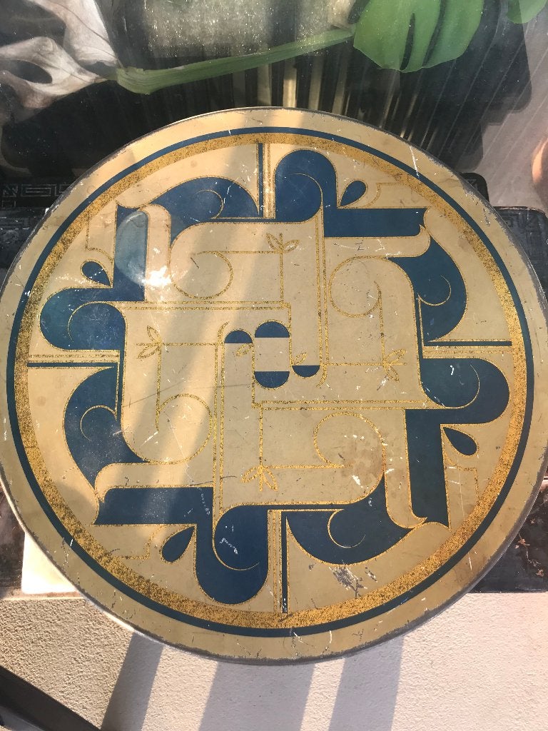 jugendstil art deco blik rond, Verzamelen, Ophalen of Verzenden, Gebruikt, Overige