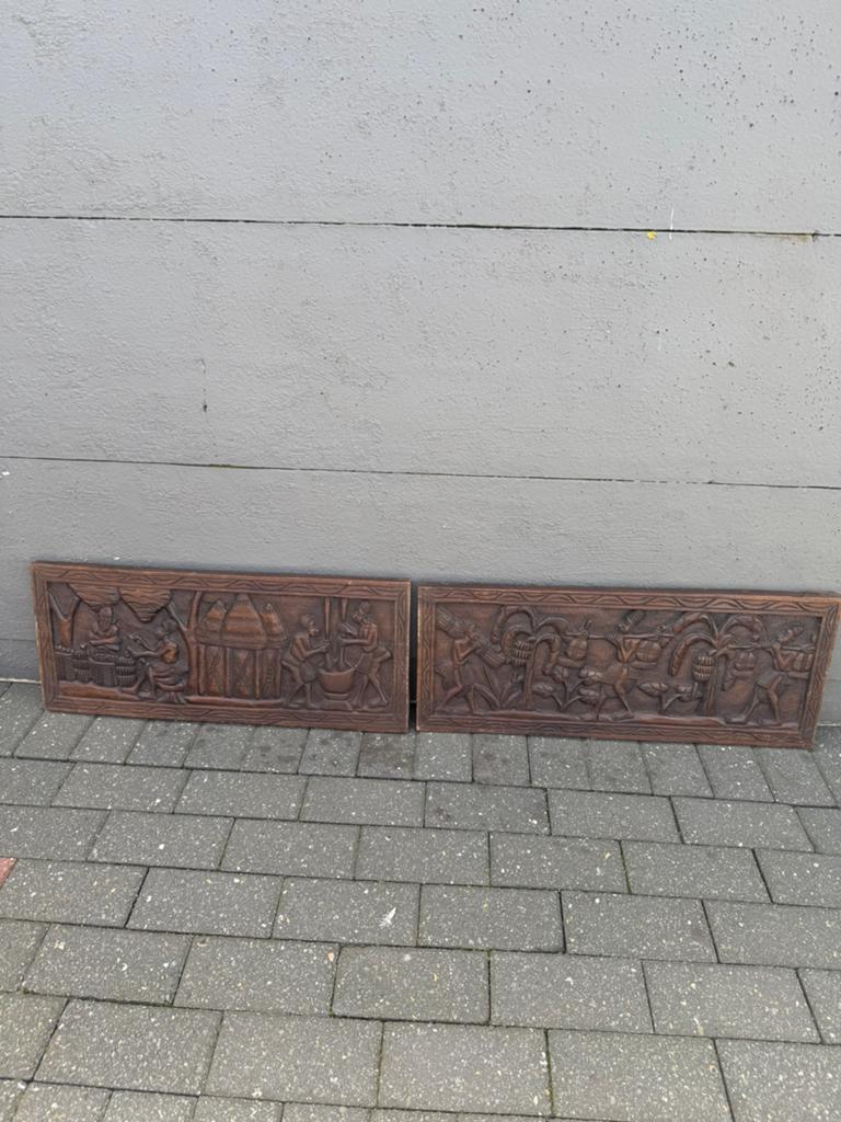 Houten wanddecoratie (Congo), Ophalen, Hout, Zo goed als nieuw, Wandbord of Wandpaneel