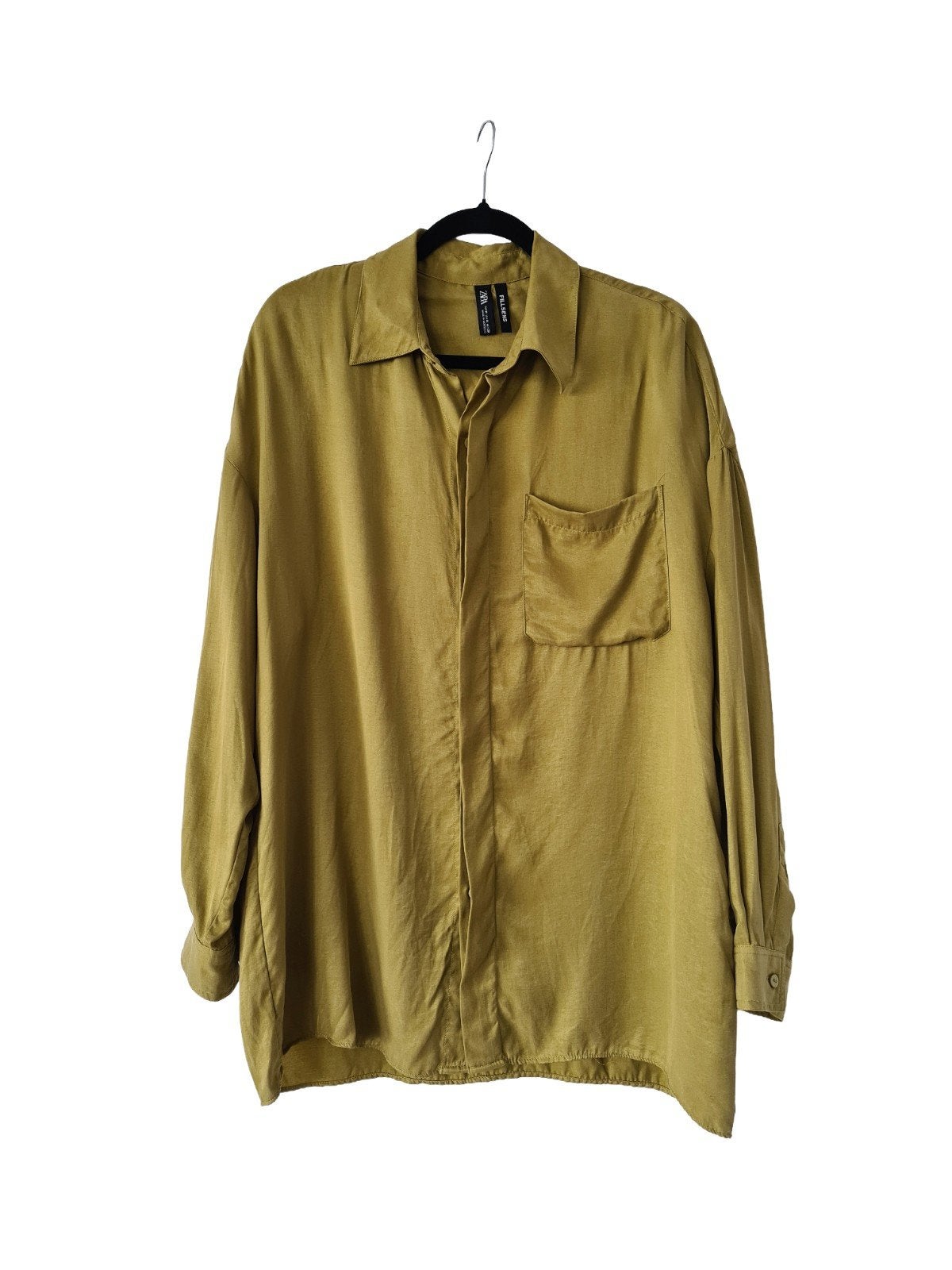 Olijfgroene oversized blouse van Zara maat M, Kleding | Dames, Blouses en Tunieken, Maat 38/40 (M), Verzenden, Zara, Nieuw
