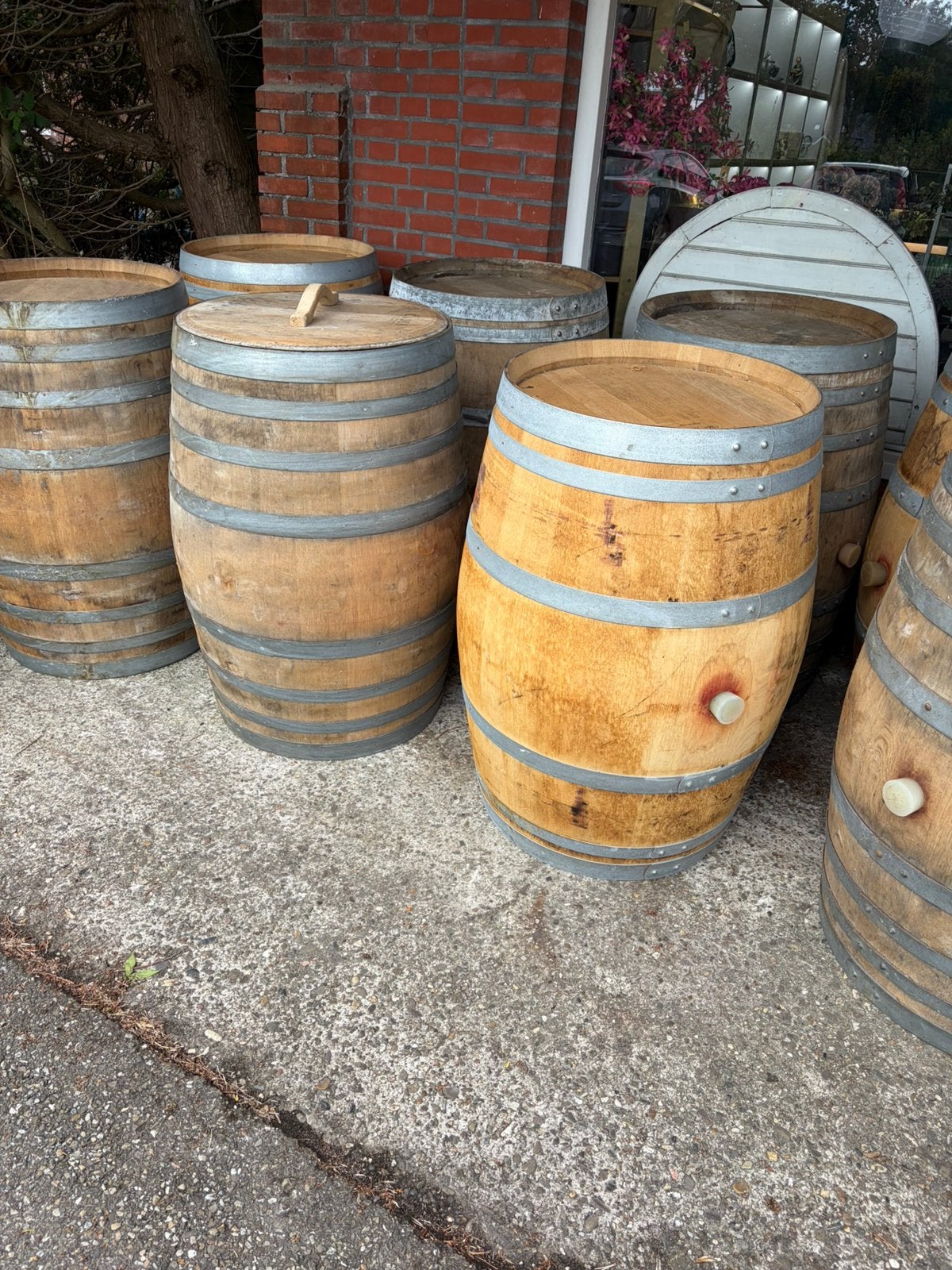 225liter wijnvat/regenton, Ophalen, 150 liter of meer, ., Zo goed als nieuw