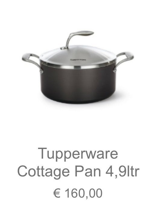 Tupperware Cottage Pan 4,9L - Nieuw, Overige materialen, Met deksel, Nieuw, Ophalen of Verzenden