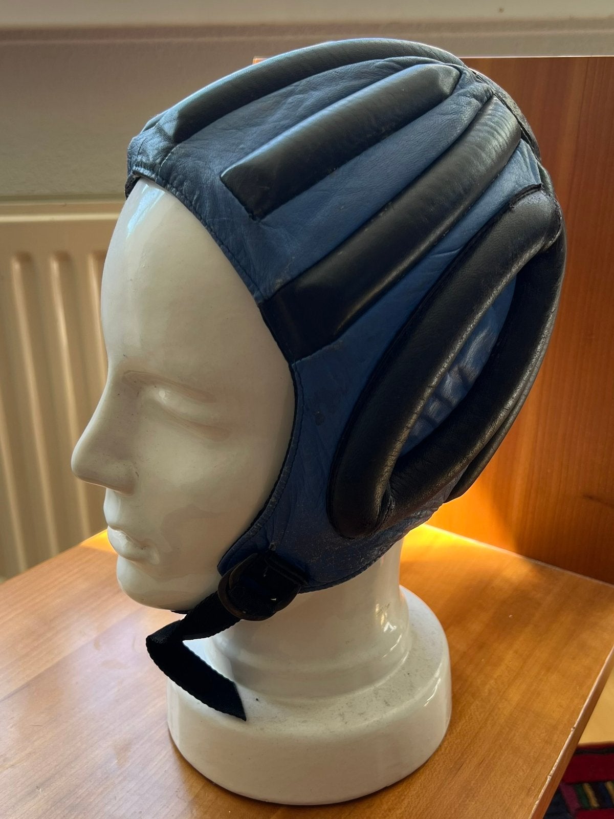 Vintage parachutisten skydive leren cap helm, Ophalen of Verzenden, Zo goed als nieuw, Zitje of Harnas