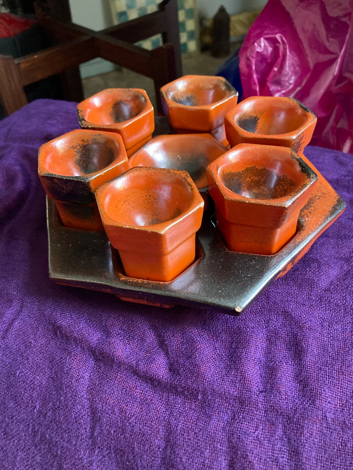 Japans art-deco sake setje, Ophalen of Verzenden
