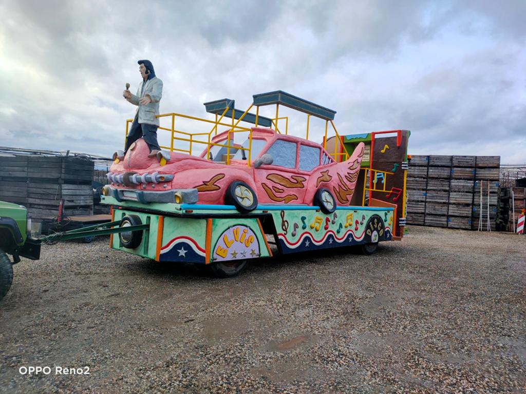 Carnavalswagen te huur - Elvis Rock 'n Roll thema, Ophalen, Gebruikt, Carnaval