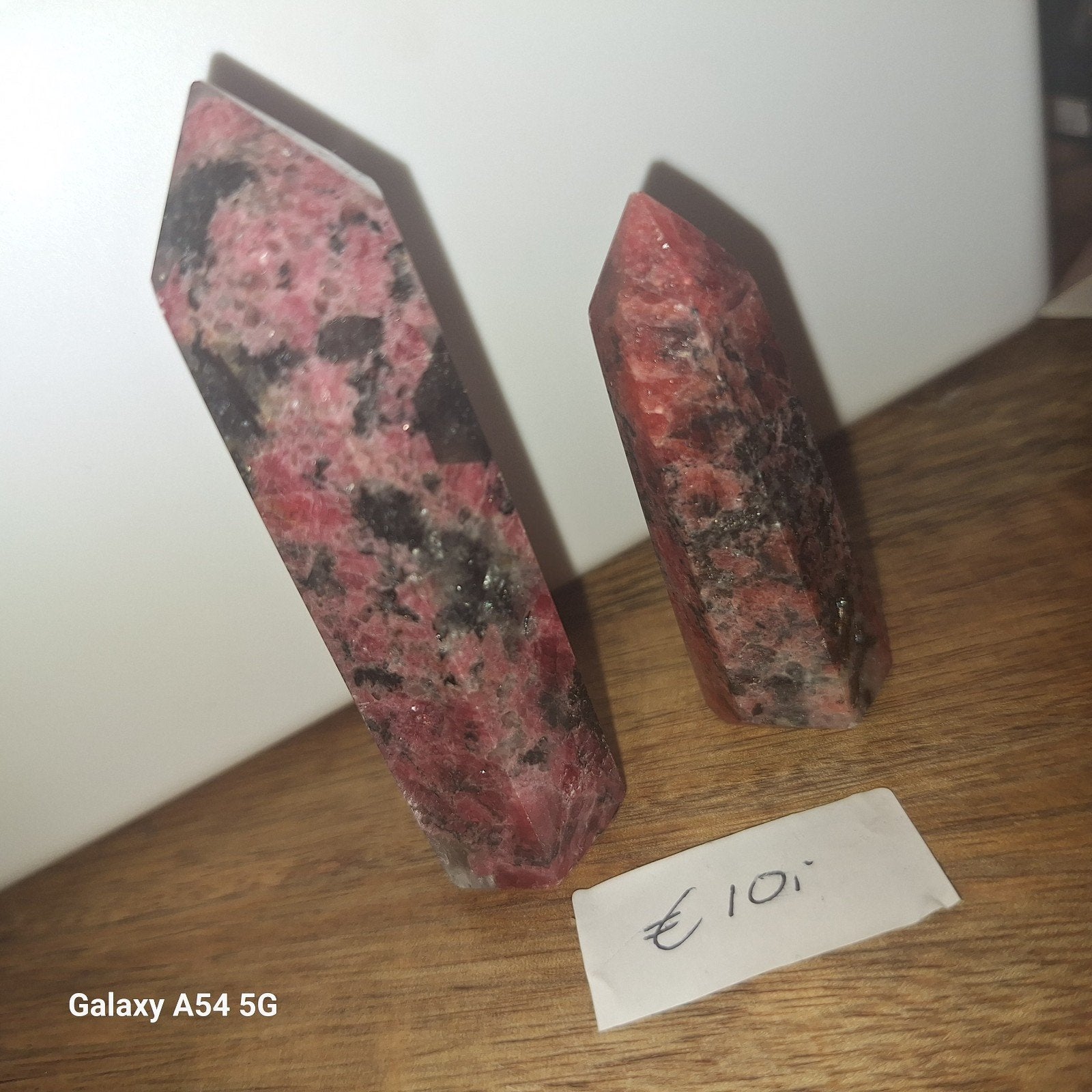 Set van 2 Edelstenen - Roze/Zwart Kristalpunten, Ophalen of Verzenden, Zo goed als nieuw