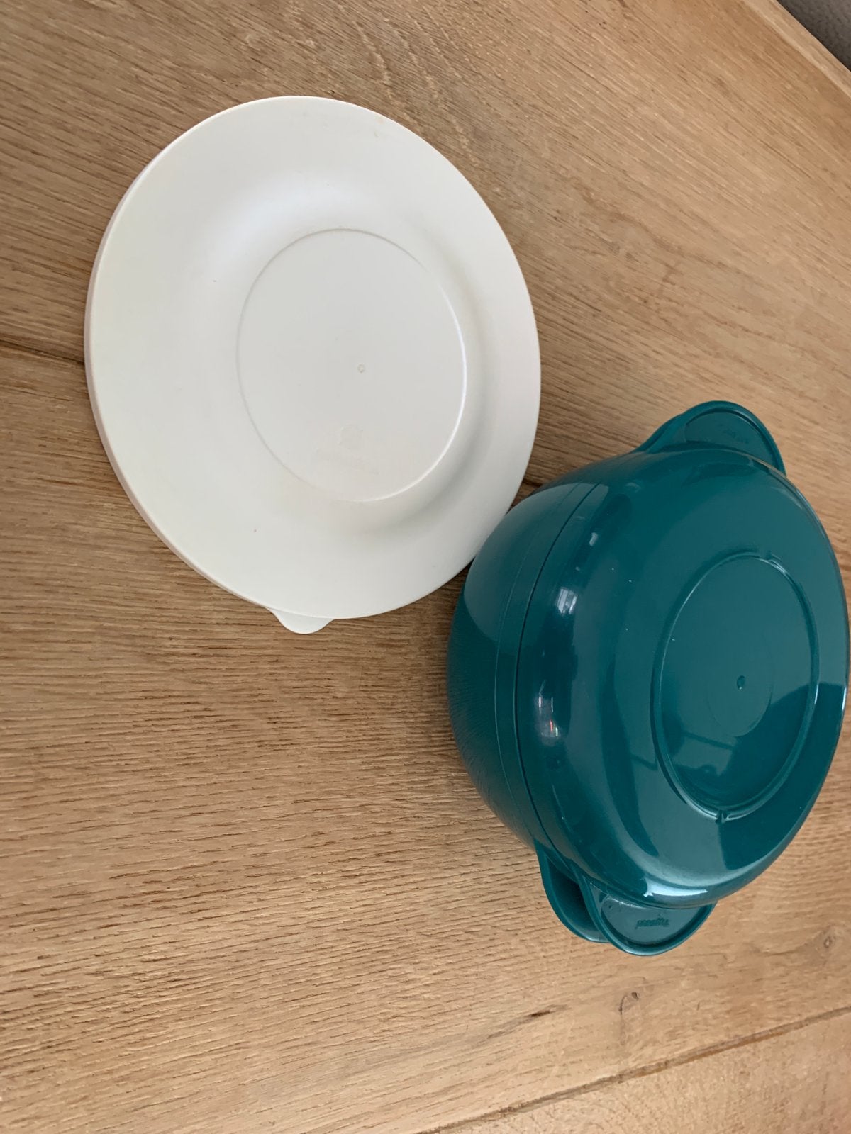 Tupperwave magnetron schaal 1 liter groen, Gebruikt, Tupperware, Schaal, Verzenden