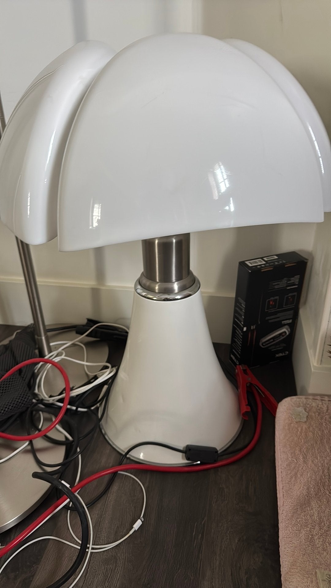 Originele Martinelli Luce Pipistrello 620 – Gae Aulenti, Ophalen, Verstelbaar, Wit, Zo goed als nieuw