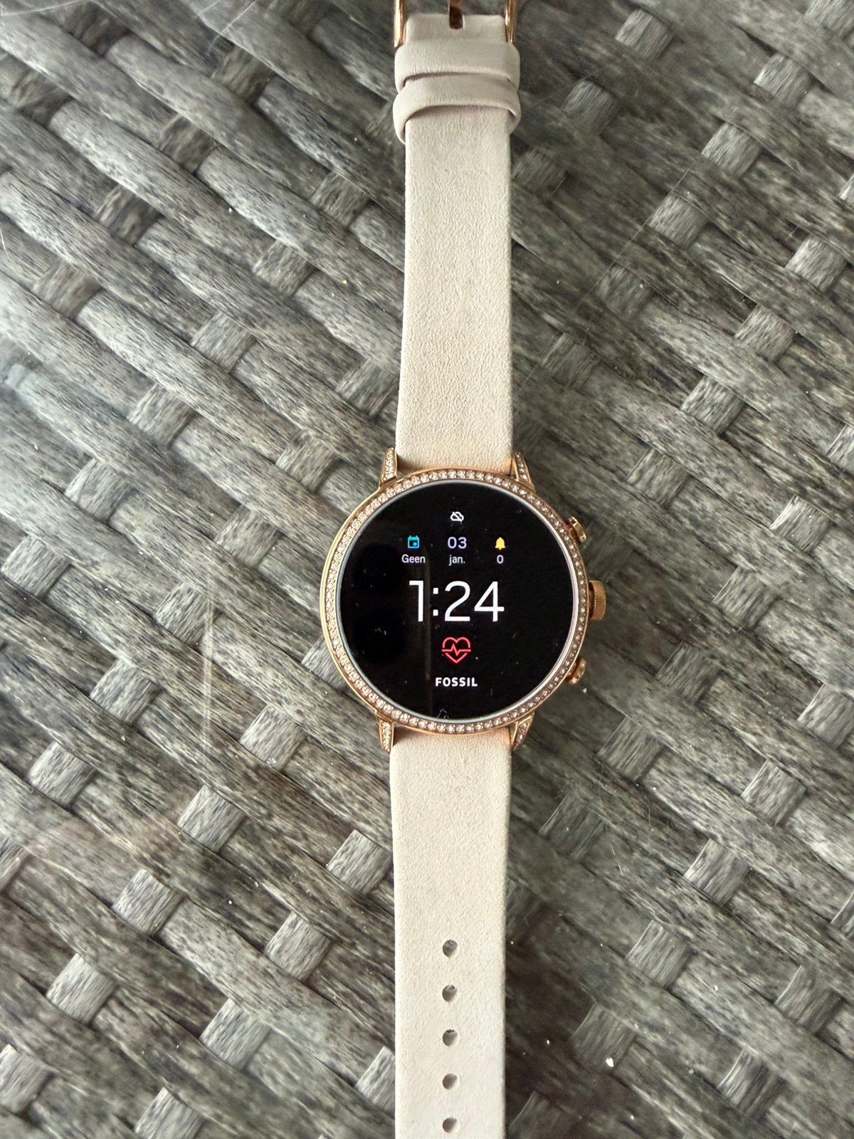 Smart Watch Fossil Q Venture Gen 4 Rozé kleur, Zwart, Ophalen of Verzenden, Zo goed als nieuw, GPS